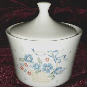 COLLECTORS!! Corning "Country Cornflower" 3" Sugar Bowl or Decor Piece - Perfect